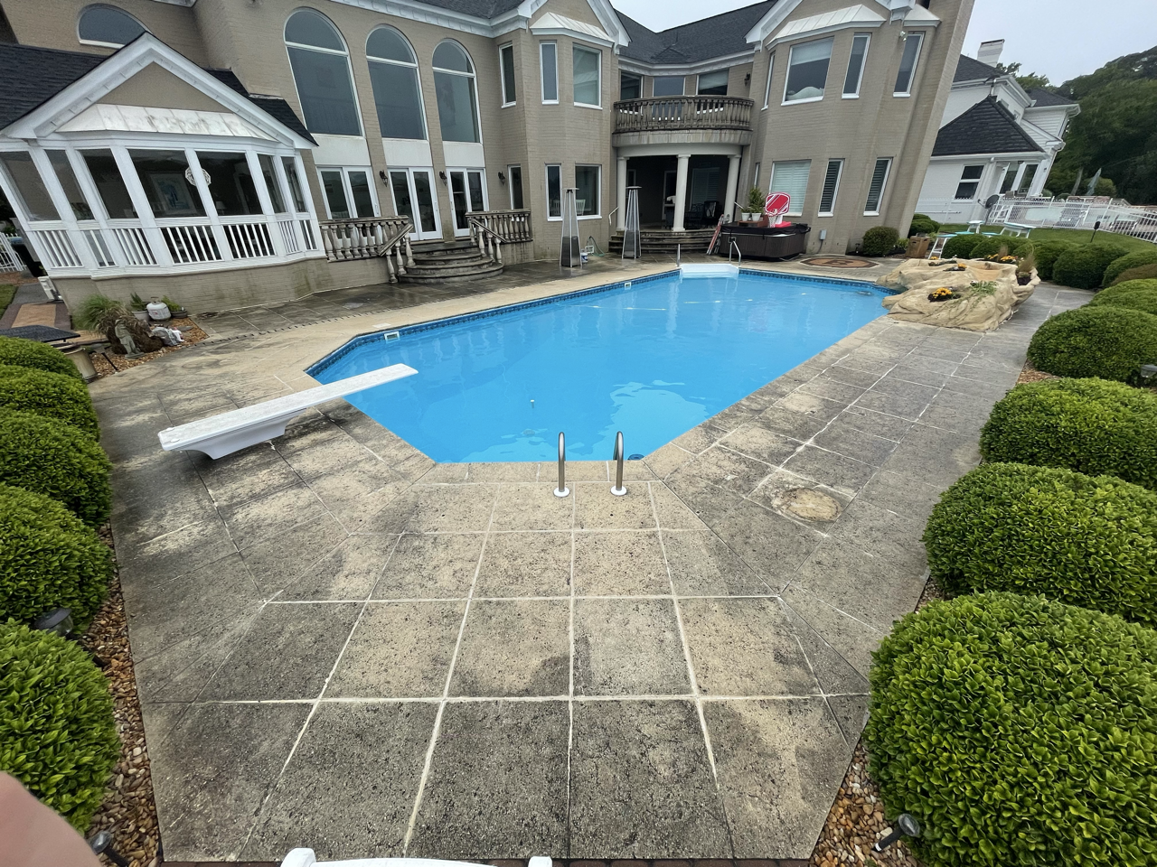 Concrete Pool Area Before
